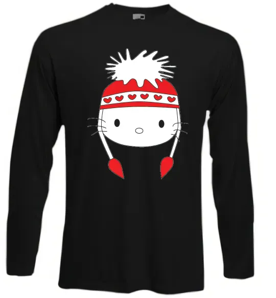 Лонгслив Hello kitty in caps Черный фото