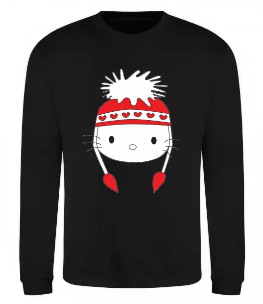 Світшот Hello kitty in caps Чорний фото