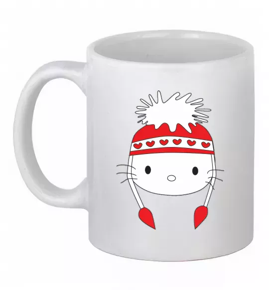 Чашка керамическая Hello kitty in caps Белый фото