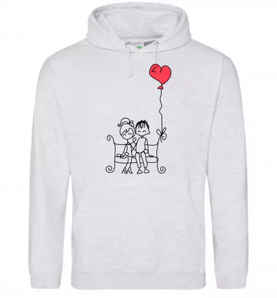 Жіноча толстовка (худі) LOVE STORY 5 Сірий меланж фото