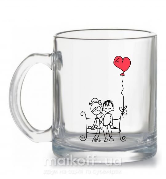 Чашка скляна LOVE STORY 5 Прозорий фото