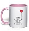 Чашка з кольоровою ручкою LOVE STORY 5 Ніжно рожевий фото