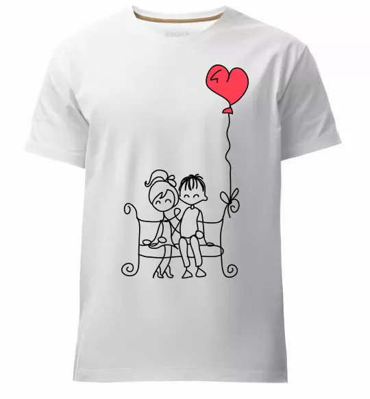 Чоловіча преміум футболка LOVE STORY 5 Білий фото