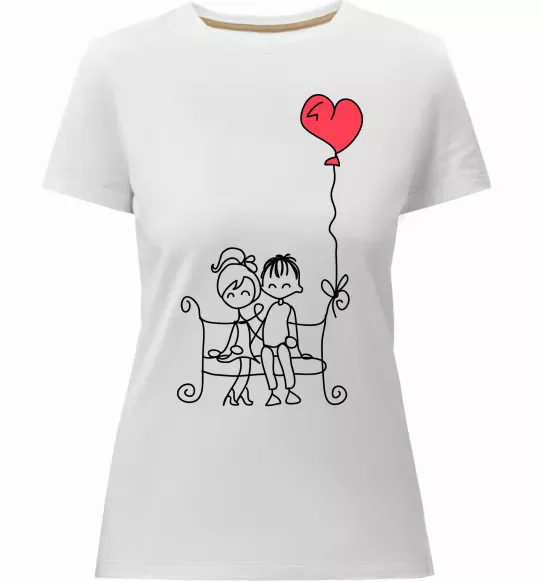 Жіноча преміум футболка LOVE STORY 5 Білий фото