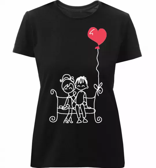 Жіноча преміум футболка LOVE STORY 5 Чорний фото