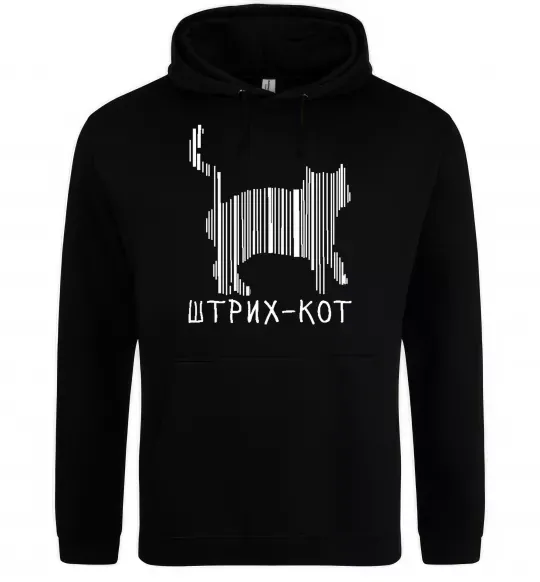Мужская толстовка (худи) ШТРИХ-КОТ Черный фото