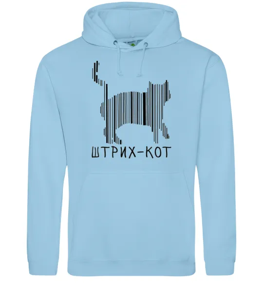 Мужская толстовка (худи) ШТРИХ-КОТ Голубой фото