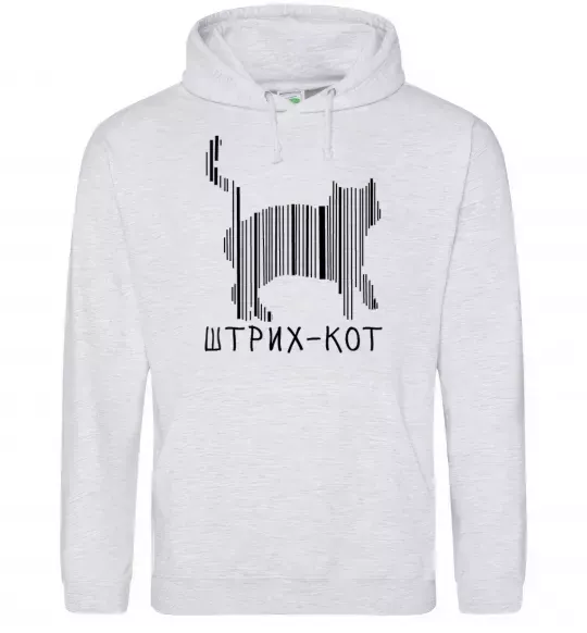 Женская толстовка (худи) ШТРИХ-КОТ Серый меланж фото