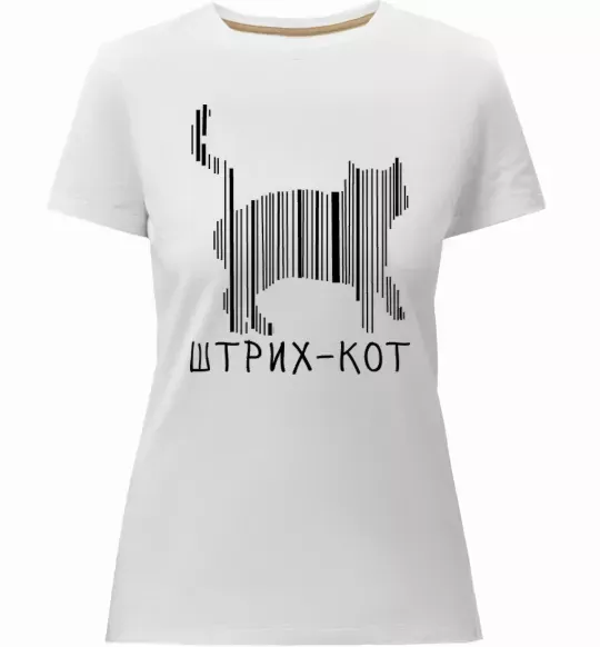 Жіноча преміум футболка ШТРИХ-КОТ Білий фото