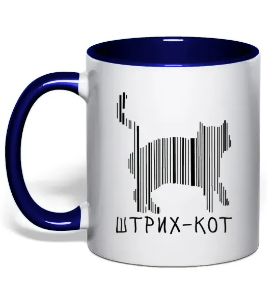 Чашка з кольоровою ручкою ШТРИХ-КОТ Глибокий темно-синій фото