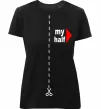 Жіноча преміум футболка MY HALF BOY Чорний фото