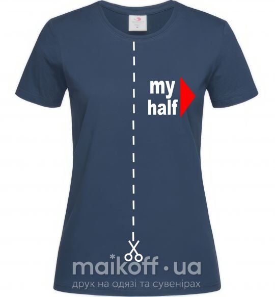 Жіноча футболка MY HALF BOY Темно-синій фото