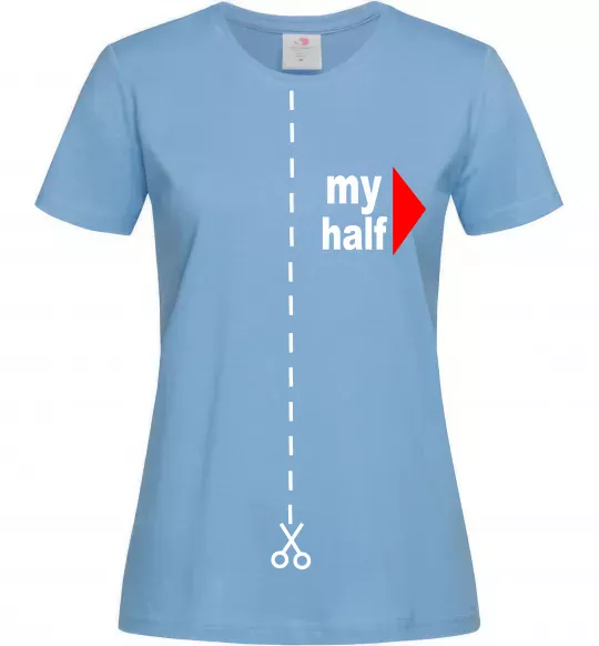 Жіноча футболка MY HALF BOY Блакитний фото