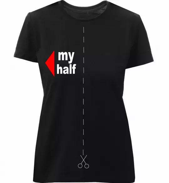 Женская премиум футболка MY HALF GIRL Черный фото