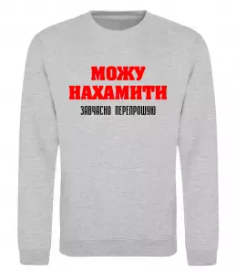 Світшот Можу нахамити Сірий меланж фото