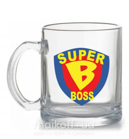 Чашка скляна SUPER BOSS Прозорий фото