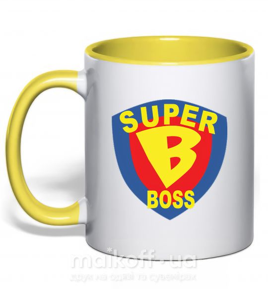 Чашка с цветной ручкой SUPER BOSS Солнечно желтый фото