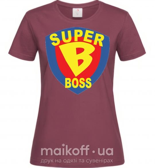 Женская футболка SUPER BOSS Бордовый фото