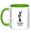 Чашка с цветной ручкой Працівник місяця Зеленый фото