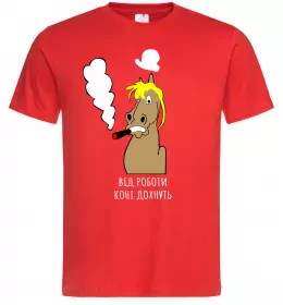 Мужская футболка Від роботи коні дохнуть Красный фото