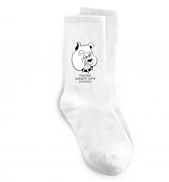Шкарпетки Давайте жити дружно! Білий фото