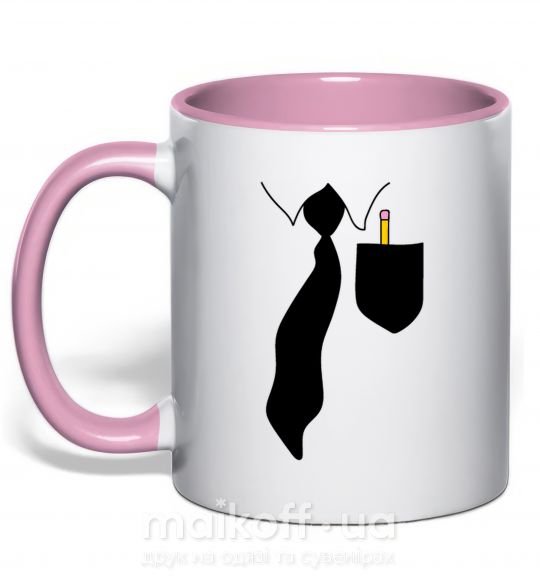 Чашка с цветной ручкой КАРМАШЕК Нежно розовый фото