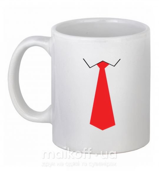 Чашка керамічна Красный ГАЛСТУК Білий фото