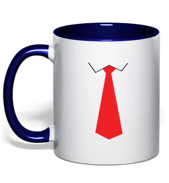 Чашка с цветной ручкой Червона краватка Глубокий темно-синий фото