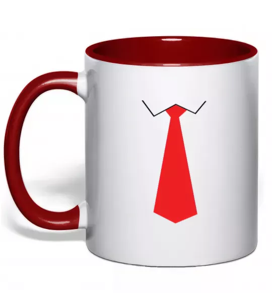 Чашка с цветной ручкой Червона краватка Красный фото