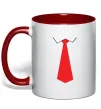 Чашка с цветной ручкой Червона краватка Красный Чашка с цветной ручкой Червона краватка Красный фото
