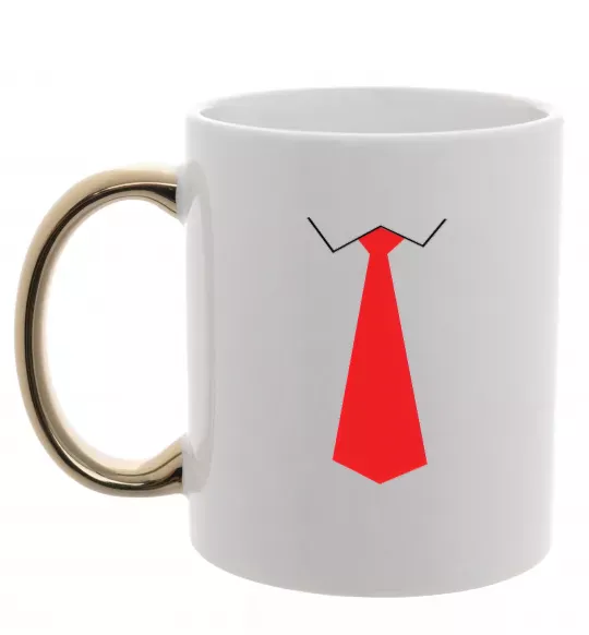Чашка с цветной ручкой Червона краватка Золото фото