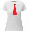Жіноча преміум футболка Червона краватка Білий фото