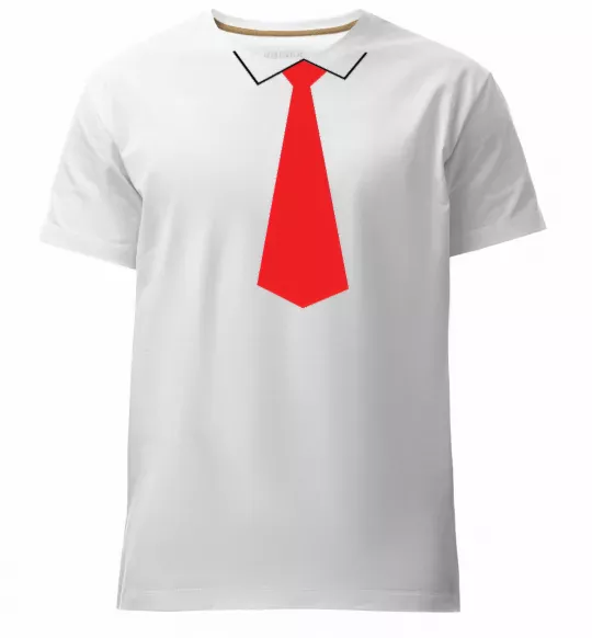 Чоловіча преміум футболка Червона краватка Білий фото