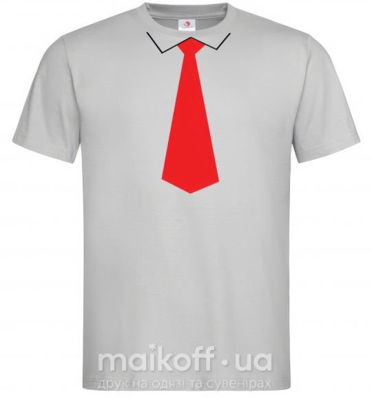 Мужская футболка Красный ГАЛСТУК Серый фото