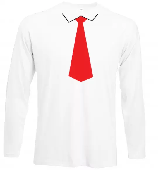 Лонгслів Червона краватка Білий фото