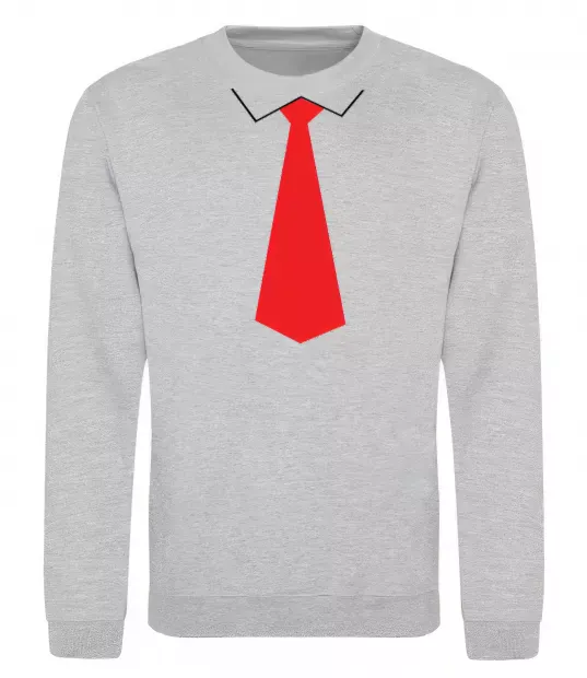 Свитшот Червона краватка Серый меланж фото