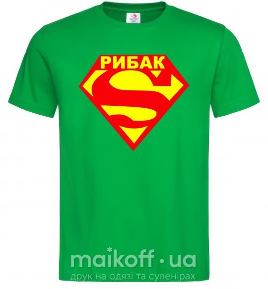 Мужская футболка Супер рибак Зеленый фото