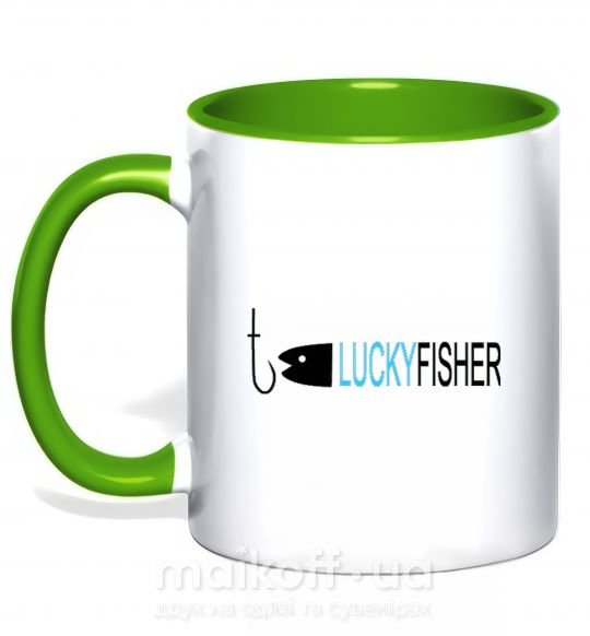 Чашка з кольоровою ручкою LUCKYFISHER Зелений фото