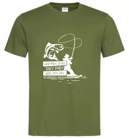 Чоловіча футболка Молитва рибака Оливковий фото