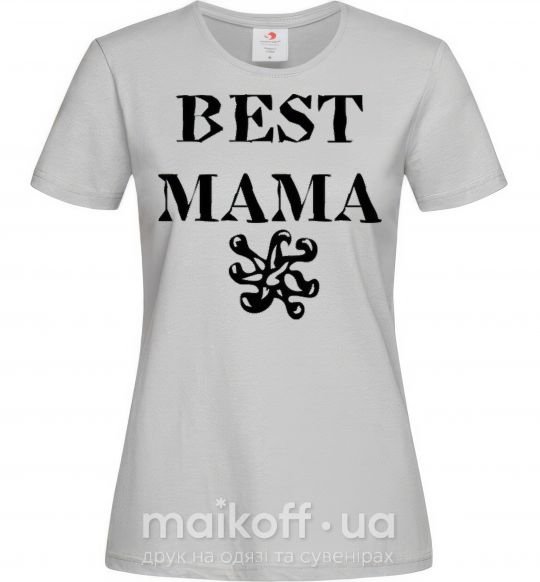 Женская футболка BEST MAMA со знаком Серый фото