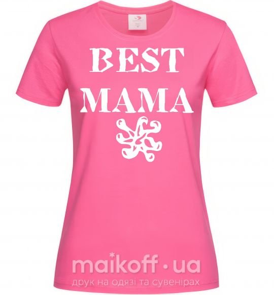 Женская футболка BEST MAMA со знаком Ярко-розовый фото
