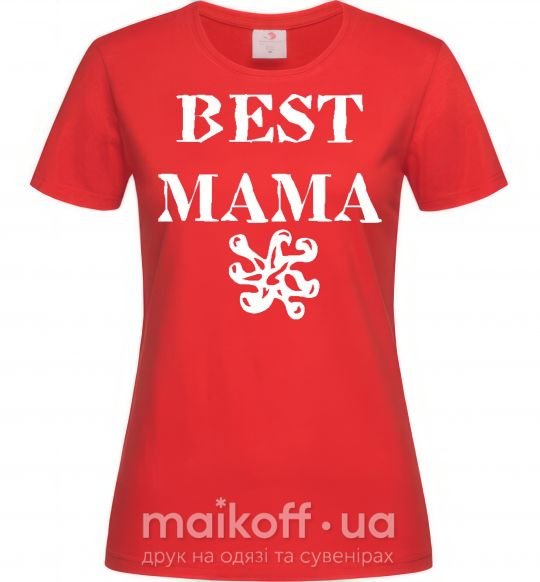 Женская футболка BEST MAMA со знаком Красный фото