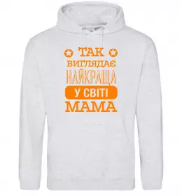 Женская толстовка (худи) Best mommy ever flowers Серый меланж фото