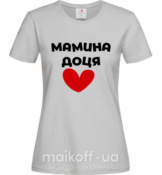 Женская футболка Мамина доця Серый фото