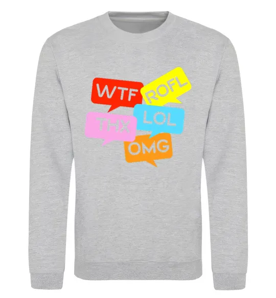 Свитшот WTF Серый меланж фото