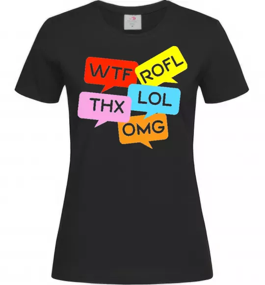 Женская футболка WTF Черный фото