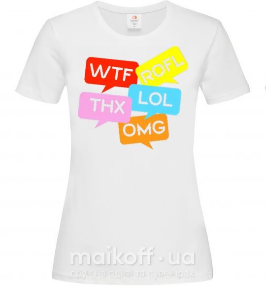 Жіноча футболка WTF Білий фото