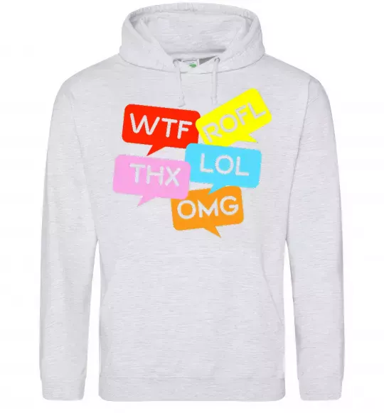 Чоловіча толстовка (худі) WTF Сірий меланж фото