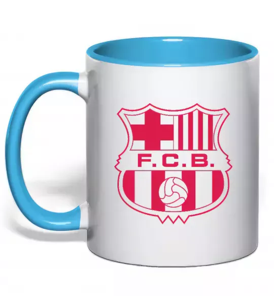 Чашка з кольоровою ручкою BARCELONA Блакитний фото