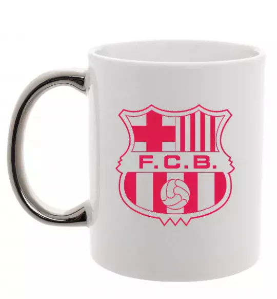 Чашка з кольоровою ручкою BARCELONA Срібло фото